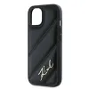 Karl Lagerfeld Diagonal Quilted Script Back Cover Hülle für Apple iPhone 15 Plus/14 Plus - Schwarz 6