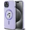 Karl Lagerfeld Silikon Karl & Choupette Heads Ring Back Cover Hülle mit MagSafe für Apple iPhone 15 - Lila