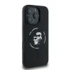 Karl Lagerfeld Silikon Karl & Choupette Heads Ring Back Cover Hülle mit MagSafe für Apple iPhone 16 Pro - Schwarz 2