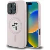 Karl Lagerfeld Silikon Karl & Choupette Heads Ring Back Cover Hülle mit MagSafe für Apple iPhone 16 Pro - Rosa