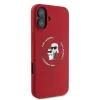 Karl Lagerfeld Silikon Karl & Choupette Heads Ring Back Cover Hülle mit MagSafe für Apple iPhone 16 Plus - Rot 4