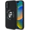 Karl Lagerfeld Silikon Karl & Choupette Heads Ring Back Cover Hülle mit MagSafe für Apple iPhone 16 - Schwarz