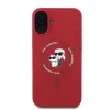 Karl Lagerfeld Silikon Karl & Choupette Heads Ring Back Cover Hülle mit MagSafe für Apple iPhone 16 - Rot 3