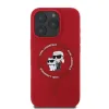 Karl Lagerfeld Silikon Karl & Choupette Heads Ring Back Cover Hülle mit MagSafe für Apple iPhone 16 Pro Max - Rot 4
