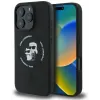 Karl Lagerfeld Silikon Karl & Choupette Heads Ring Back Cover Hülle mit MagSafe für Apple iPhone 16 Pro Max - Schwarz