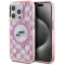 Karl Lagerfeld IML Monogram Karl & Choupette Head Back Cover Hülle mit MagSafe für Apple iPhone 15 Pro - Rosa