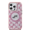 Karl Lagerfeld IML Monogram Karl & Choupette Head Back Cover Hülle mit MagSafe für Apple iPhone 15 Pro - Rosa 2