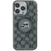Karl Lagerfeld IML Monogram Karl & Choupette Head Back Cover Hülle mit MagSafe für Apple iPhone 15 Plus - Schwarz