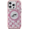 Karl Lagerfeld IML Monogram Karl & Choupette Head Back Cover Hülle mit MagSafe für Apple iPhone 15 Plus - Rosa