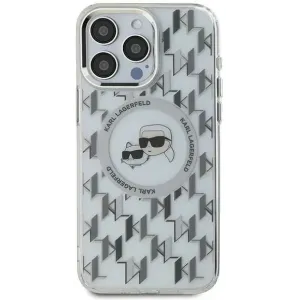 Karl Lagerfeld IML Monogram Karl & Choupette Head Back Cover Hülle mit MagSafe für Apple iPhone 15 - Transparent