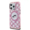 Karl Lagerfeld IML Monogram Karl & Choupette Head Back Cover Hülle mit MagSafe für Apple iPhone 15 Pro Max - Rosa 3