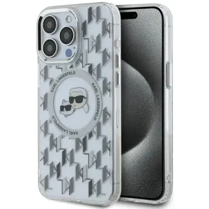 Karl Lagerfeld IML Monogram Karl & Choupette Head Back Cover Hülle mit MagSafe für Apple iPhone 15 Pro Max - Transparent