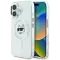 Karl Lagerfeld IML Metal Choupette Head Back Cover Hülle mit MagSafe für Apple iPhone 16 - Weiß