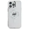 Karl Lagerfeld IML Metal Choupette Head Back Cover Hülle mit MagSafe für Apple iPhone 16 Pro Max - Weiß 3
