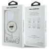 Karl Lagerfeld Liquid Glitter Choupette Head Back Cover Hülle mit MagSafe für Apple iPhone 16 Pro - Transparent 7