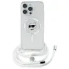 Karl Lagerfeld IML Choupette Head & Cord Back Cover Hülle mit MagSafe für Apple iPhone 16 Pro - Transparent 2