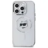 Karl Lagerfeld IML Metal Choupette Head Back Cover Hülle mit MagSafe für Apple iPhone 14 Pro - Weiß 3