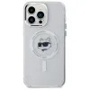 Karl Lagerfeld IML Metal Choupette Head Back Cover Hülle mit MagSafe für Apple iPhone 14 Pro Max - Weiß 3