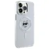 Karl Lagerfeld IML Metal Choupette Head Back Cover Hülle mit MagSafe für Apple iPhone 14 Pro Max - Weiß 4
