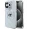 Karl Lagerfeld IML Metal Choupette Head Back Cover Hülle mit MagSafe für Apple iPhone 15 Pro - Weiß