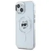 Karl Lagerfeld IML Metal Choupette Head Back Cover Hülle mit MagSafe für Apple iPhone 15 - Weiß 2