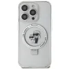 Karl Lagerfeld Ring Stand Karl & Choupette Hard Case Back Cover Hülle mit MagSafe für Apple iPhone 15 Pro - Weiß 3