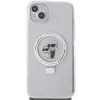 Karl Lagerfeld Ring Stand Karl & Choupette Hard Case Back Cover Hülle mit MagSafe für Apple iPhone 15 Plus/14 Plus - Weiß 3