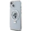 Karl Lagerfeld Ring Stand Karl & Choupette Hard Case Back Cover Hülle mit MagSafe für Apple iPhone 15 - Weiß 2
