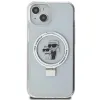 Karl Lagerfeld Ring Stand Karl & Choupette Hard Case Back Cover Hülle mit MagSafe für Apple iPhone 15 - Weiß 3