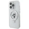 Karl Lagerfeld Ring Stand Karl & Choupette Hard Case Back Cover Hülle mit MagSafe für Apple iPhone 15 Pro Max - Weiß 2