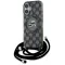 Karl Lagerfeld IML Crossbody Monogram Karl & Choupette Head Back Cover Hülle mit MagSafe für Apple iPhone 16 - Schwarz