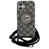 Karl Lagerfeld IML Crossbody Monogram Karl & Choupette Head Back Cover Hülle mit MagSafe für Apple iPhone 16 - Schwarz 2