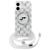 Karl Lagerfeld IML Crossbody Monogram Karl & Choupette Head Back Cover Hülle mit MagSafe für Apple iPhone 16 - Transparent 2