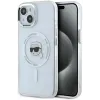 Karl Lagerfeld IML Metal Karl Head Back Cover Hülle mit MagSafe für Apple iPhone 15 Plus - Weiß