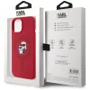 Karl Lagerfeld Silikon Karl & Choupette Heads Ring Back Cover Hülle mit MagSafe für Apple iPhone 15 - Rot 8