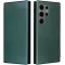 Phonesta Carbon Fiber Skin Book Wallet Klapphülle für Samsung Galaxy S25 Ultra - Dunkelgrün