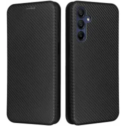 Phonesta Carbon Fiber Skin Book Wallet Klapphülle für Samsung Galaxy A16 - Schwarz