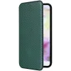Phonesta Carbon Fiber Skin Book Wallet Klapphülle für Samsung Galaxy A36 - Dunkelgrün 5
