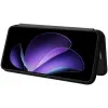 Phonesta Carbon Fiber Skin Book Wallet Klapphülle für Oppo Reno13 F 4G/5G / Reno13 FS 5G - Schwarz 3