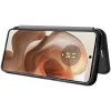 Phonesta Carbon Fiber Skin Book Wallet Klapphülle für Motorola Edge 50 Ultra - Schwarz 3