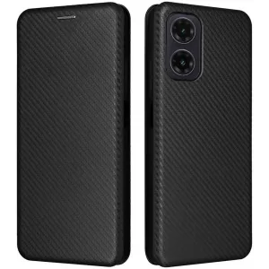 Phonesta Carbon Fiber Skin Book Wallet Klapphülle für Motorola Moto G35 - Schwarz