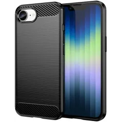 Phonesta Carbon Silikon Back Cover Hülle für Apple iPhone 17e/16e - Schwarz