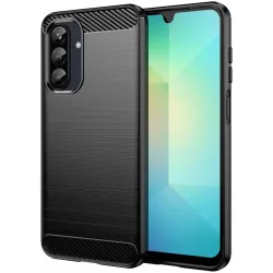 Phonesta Carbon Silikon Back Cover Hülle für Samsung Galaxy A26 - Schwarz