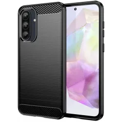 Phonesta Carbon Silikon Back Cover Hülle für Samsung Galaxy A36/A56 - Schwarz