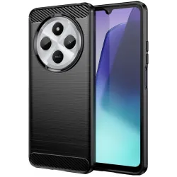 Phonesta Carbon Silikon Back Cover Hülle für Xiaomi Redmi 14C / Xiaomi Poco C75 - Schwarz
