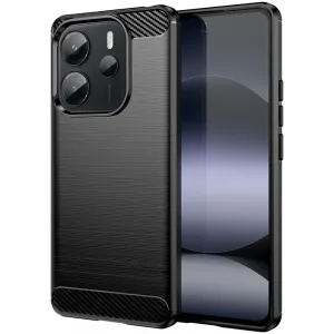 Phonesta Carbon Silikon Back Cover Hülle für Xiaomi Redmi Note 14 4G - Schwarz