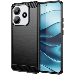Phonesta Carbon Silikon Back Cover Hülle für Xiaomi Redmi Note 14 5G - Schwarz