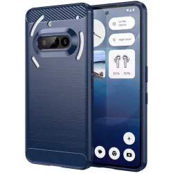 Phonesta Carbon Silikon Back Cover Hülle für Nothing Phone (3a) - Blau