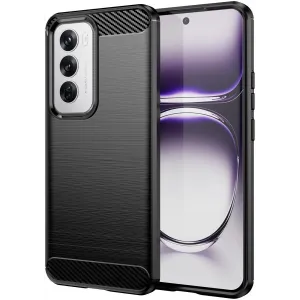 Phonesta Carbon Silikon Back Cover Hülle für Oppo Reno12 - Schwarz