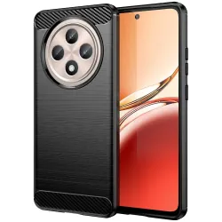 Phonesta Carbon Silikon Back Cover Hülle für Oppo Reno12 F/Reno12 FS - Schwarz